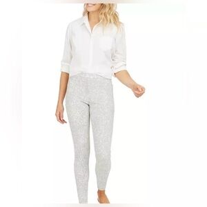 NWT Spanx Jean-ish Leggings Large Speckled Grey